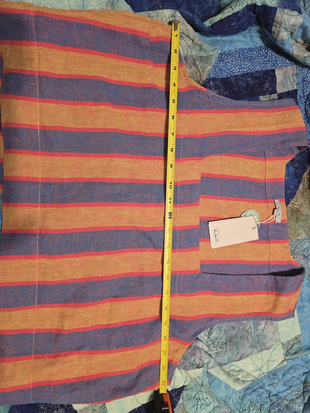 Striped Wide-Leg Linen-Blend Pants in Blue and Pink - Picture 13 of 13